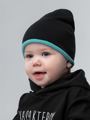 Шапка Bodo черный-голубой